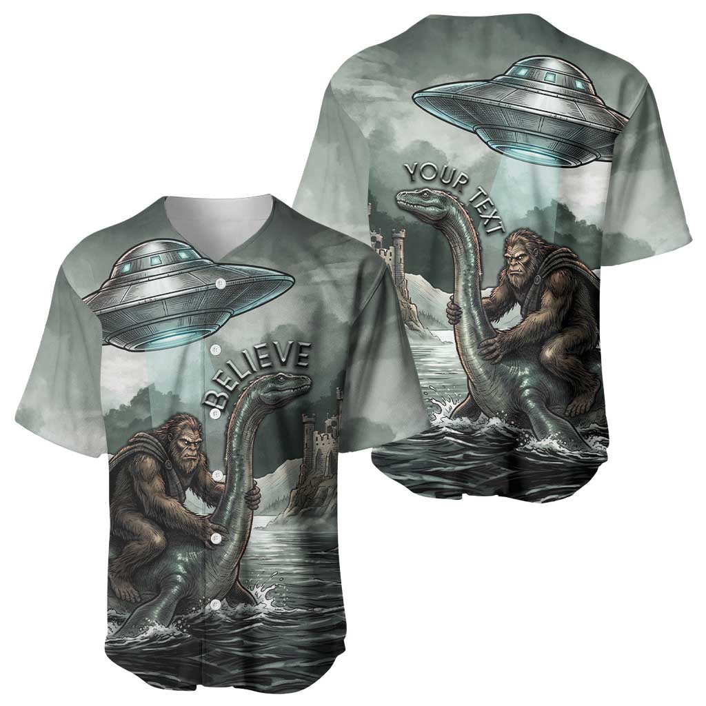 Bigfoot Loch Ness Monster UFO Believe Personalized Baseball Jersey World Cryptids Gothic Style