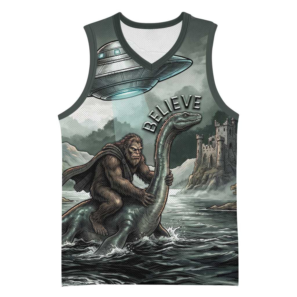 Bigfoot Loch Ness Monster UFO Believe Personalized Basketball Jersey World Cryptids Gothic Style