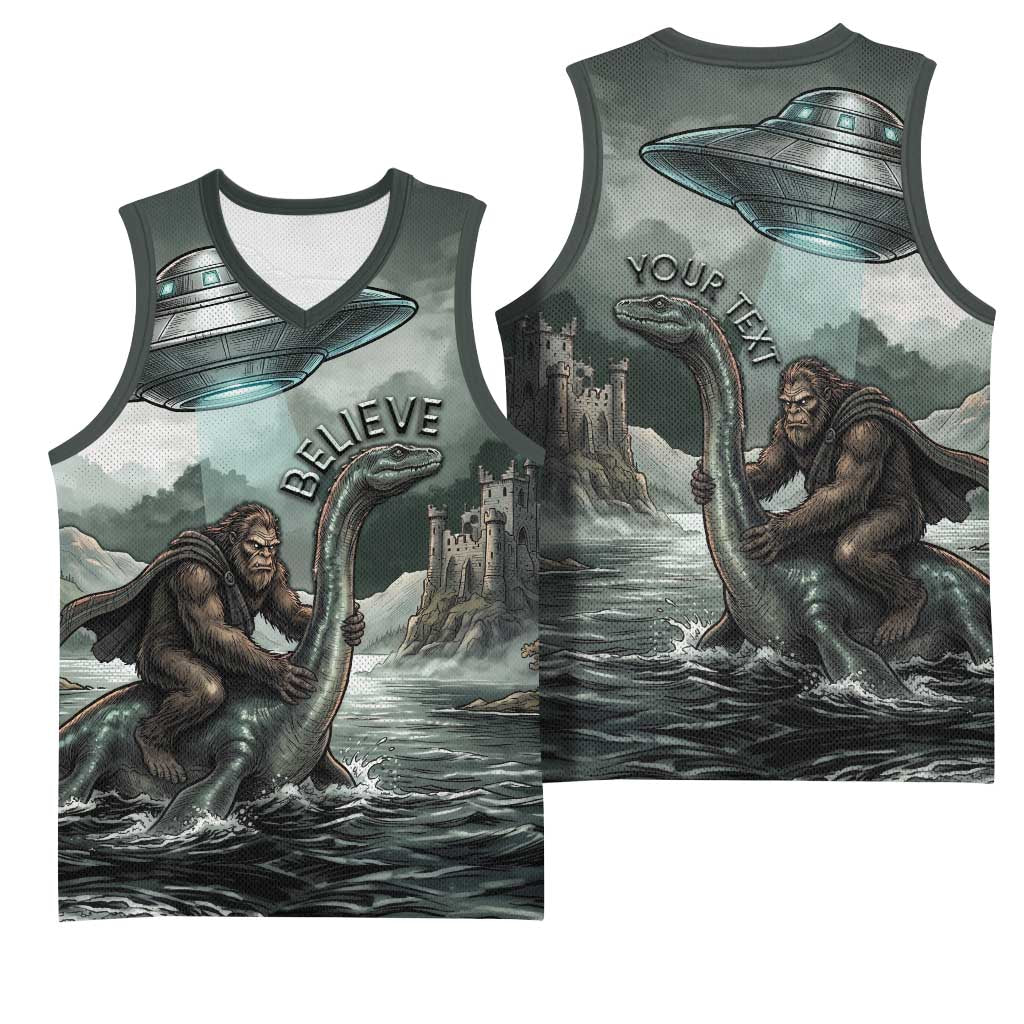 Bigfoot Loch Ness Monster UFO Believe Personalized Basketball Jersey World Cryptids Gothic Style
