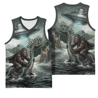 Bigfoot Loch Ness Monster UFO Believe Personalized Basketball Jersey World Cryptids Gothic Style