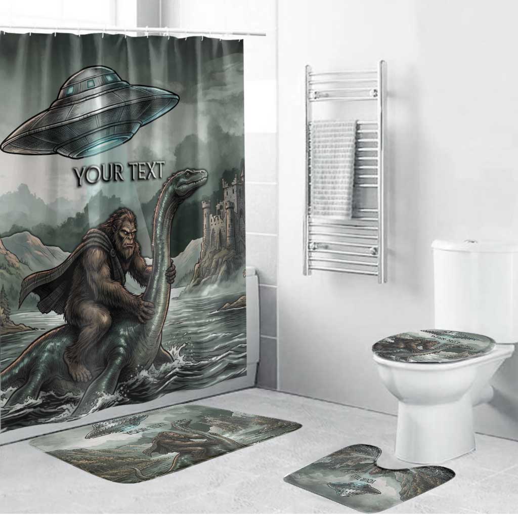 Bigfoot Loch Ness Monster UFO Believe Personalized Bathroom Set World Cryptids Gothic Style
