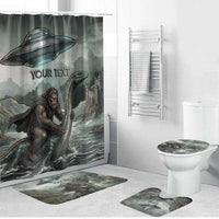 Bigfoot Loch Ness Monster UFO Believe Personalized Bathroom Set World Cryptids Gothic Style