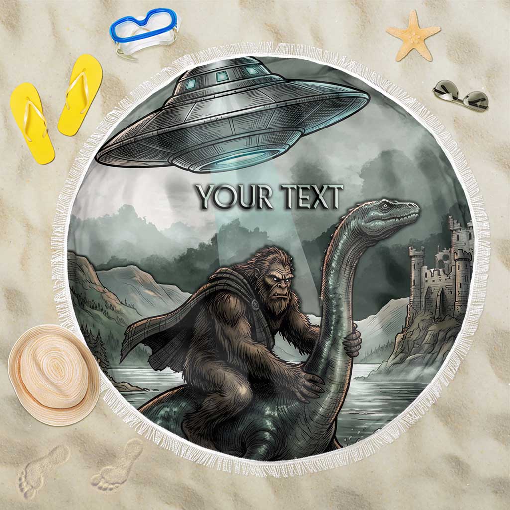 Bigfoot Loch Ness Monster UFO Believe Personalized Beach Blanket World Cryptids Gothic Style