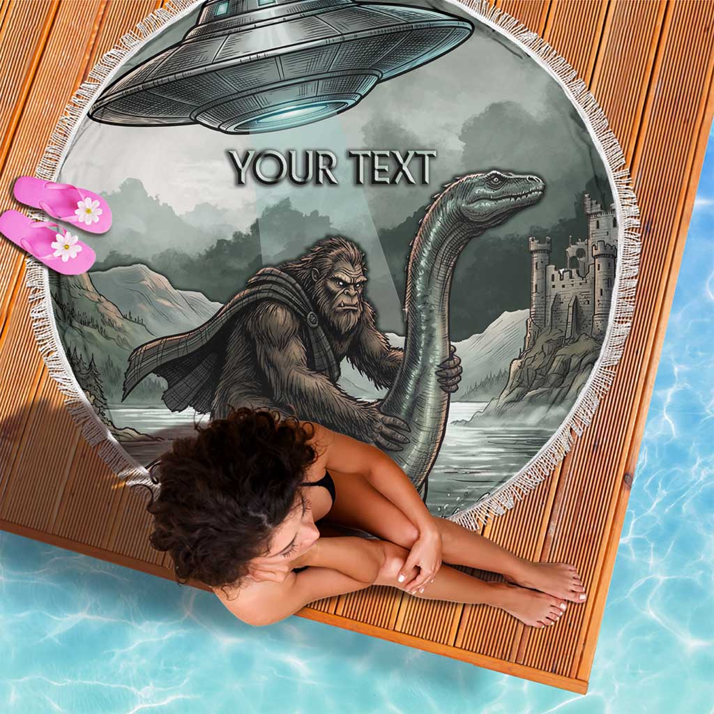 Bigfoot Loch Ness Monster UFO Believe Personalized Beach Blanket World Cryptids Gothic Style