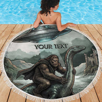 Bigfoot Loch Ness Monster UFO Believe Personalized Beach Blanket World Cryptids Gothic Style