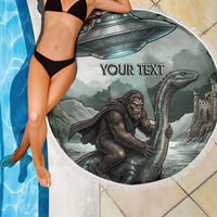 Bigfoot Loch Ness Monster UFO Believe Personalized Beach Blanket World Cryptids Gothic Style