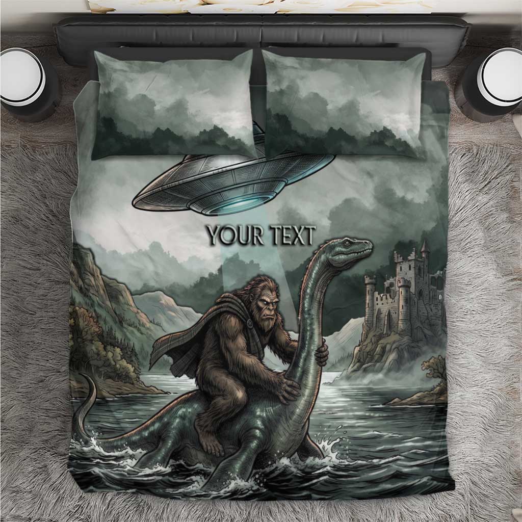 Bigfoot Loch Ness Monster UFO Believe Personalized Bedding Set World Cryptids Gothic Style