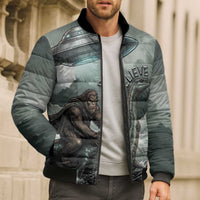 Bigfoot Loch Ness Monster UFO Believe Personalized Bomber Puffer Jacket World Cryptids Gothic Style