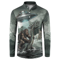 Bigfoot Loch Ness Monster UFO Believe Personalized Button Sweatshirt World Cryptids Gothic Style