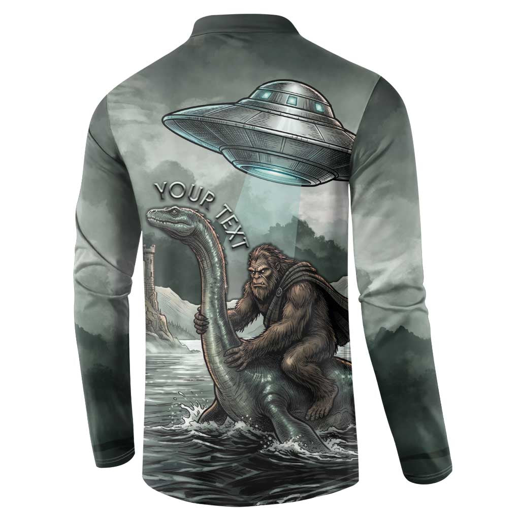 Bigfoot Loch Ness Monster UFO Believe Personalized Button Sweatshirt World Cryptids Gothic Style