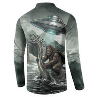 Bigfoot Loch Ness Monster UFO Believe Personalized Button Sweatshirt World Cryptids Gothic Style