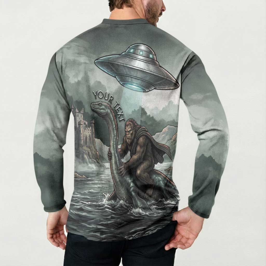 Bigfoot Loch Ness Monster UFO Believe Personalized Button Sweatshirt World Cryptids Gothic Style