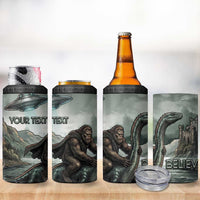 Bigfoot Loch Ness Monster UFO Believe Personalized 4 in 1 Can Cooler Tumbler World Cryptids Gothic Style