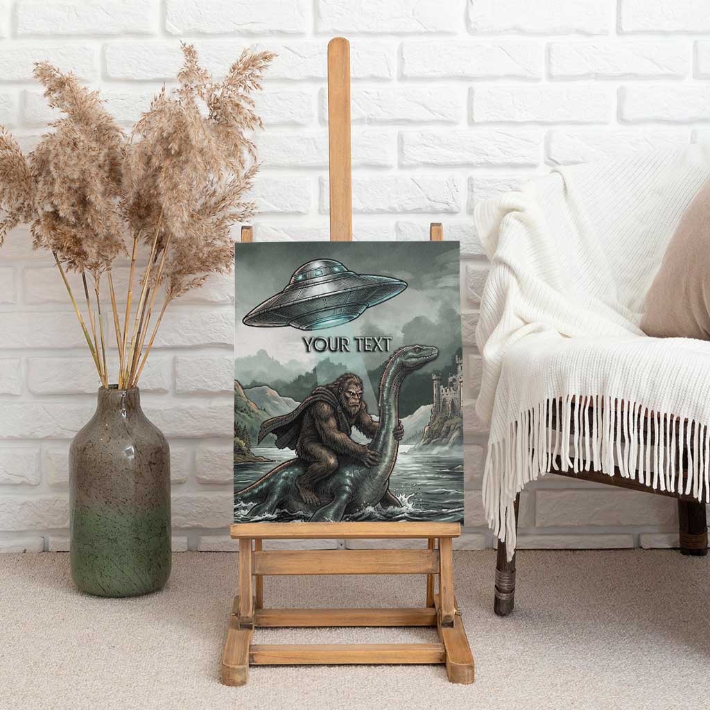 Bigfoot Loch Ness Monster UFO Believe Personalized Canvas Wall Art World Cryptids Gothic Style