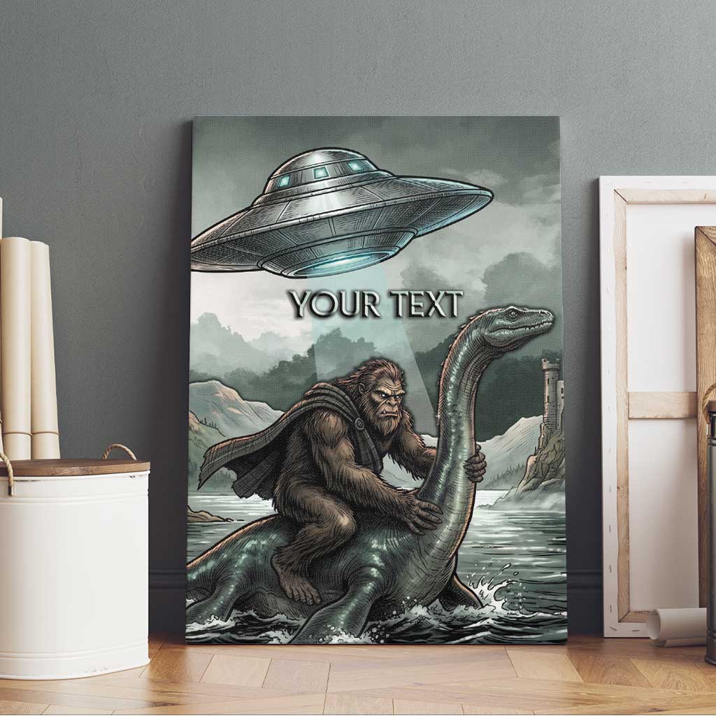 Bigfoot Loch Ness Monster UFO Believe Personalized Canvas Wall Art World Cryptids Gothic Style