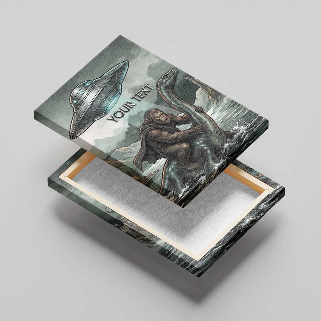 Bigfoot Loch Ness Monster UFO Believe Personalized Canvas Wall Art World Cryptids Gothic Style