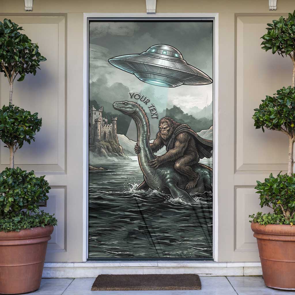 Bigfoot Loch Ness Monster UFO Believe Personalized Door Cover World Cryptids Gothic Style