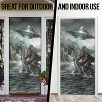 Bigfoot Loch Ness Monster UFO Believe Personalized Door Cover World Cryptids Gothic Style
