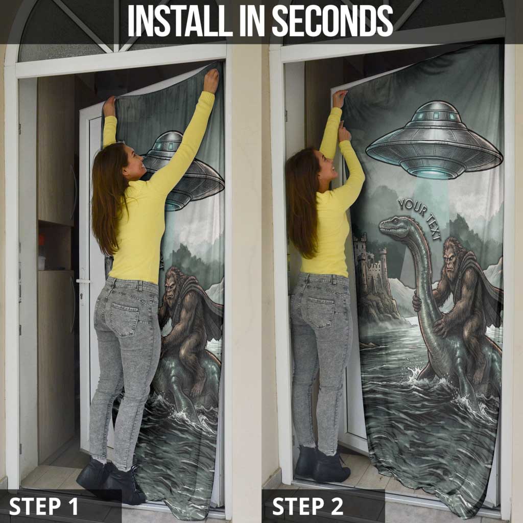 Bigfoot Loch Ness Monster UFO Believe Personalized Door Cover World Cryptids Gothic Style