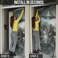 Bigfoot Loch Ness Monster UFO Believe Personalized Door Cover World Cryptids Gothic Style