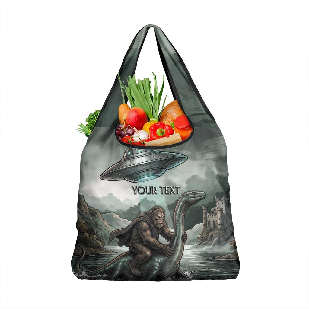 Bigfoot Loch Ness Monster UFO Believe Personalized Grocery Bag World Cryptids Gothic Style