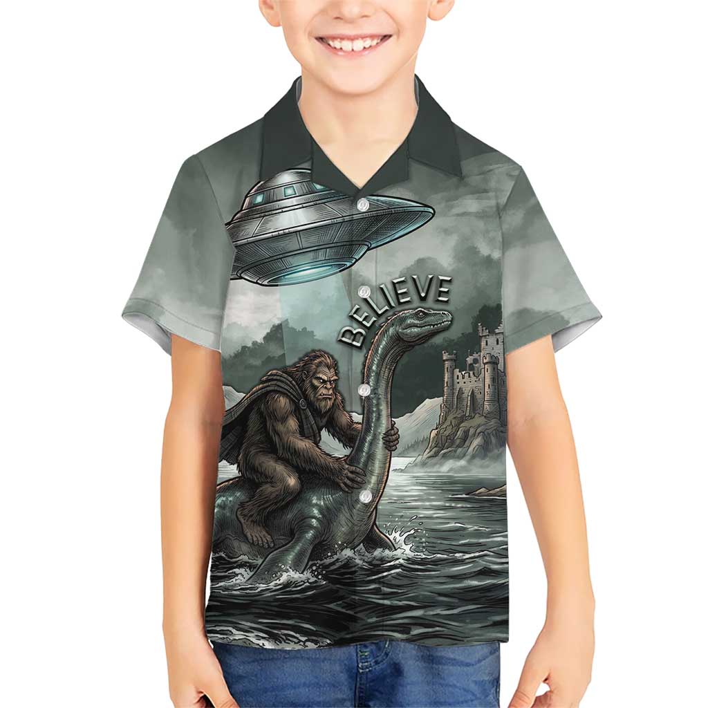 Bigfoot Loch Ness Monster UFO Believe Personalized Hawaiian Shirt World Cryptids Gothic Style