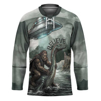 Bigfoot Loch Ness Monster UFO Believe Personalized Hockey Jersey World Cryptids Gothic Style
