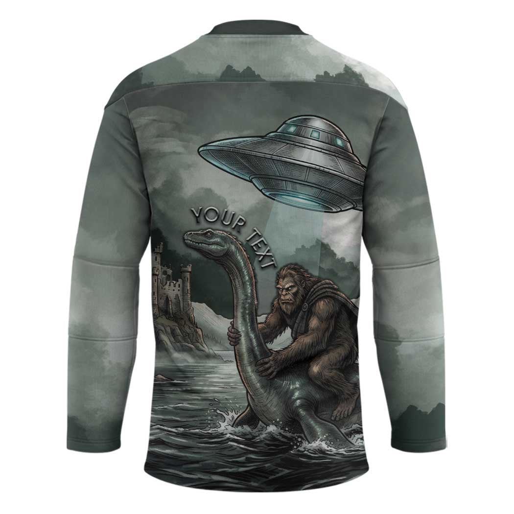 Bigfoot Loch Ness Monster UFO Believe Personalized Hockey Jersey World Cryptids Gothic Style