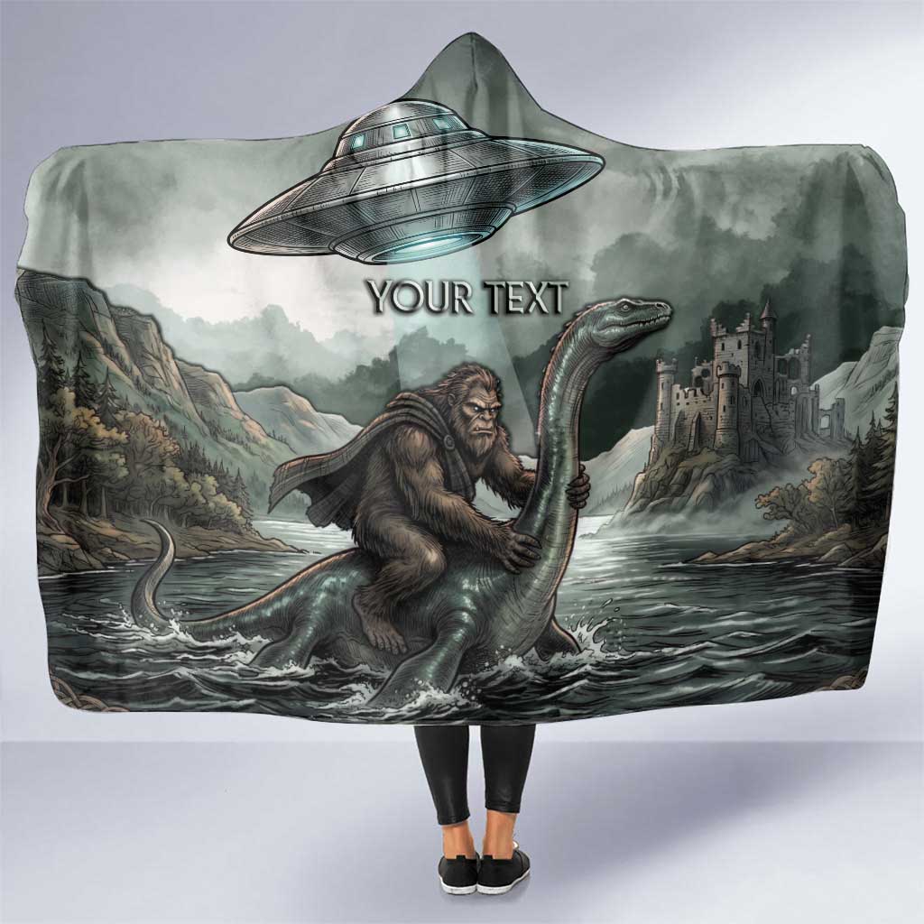 Bigfoot Loch Ness Monster UFO Believe Personalized Hooded Blanket World Cryptids Gothic Style