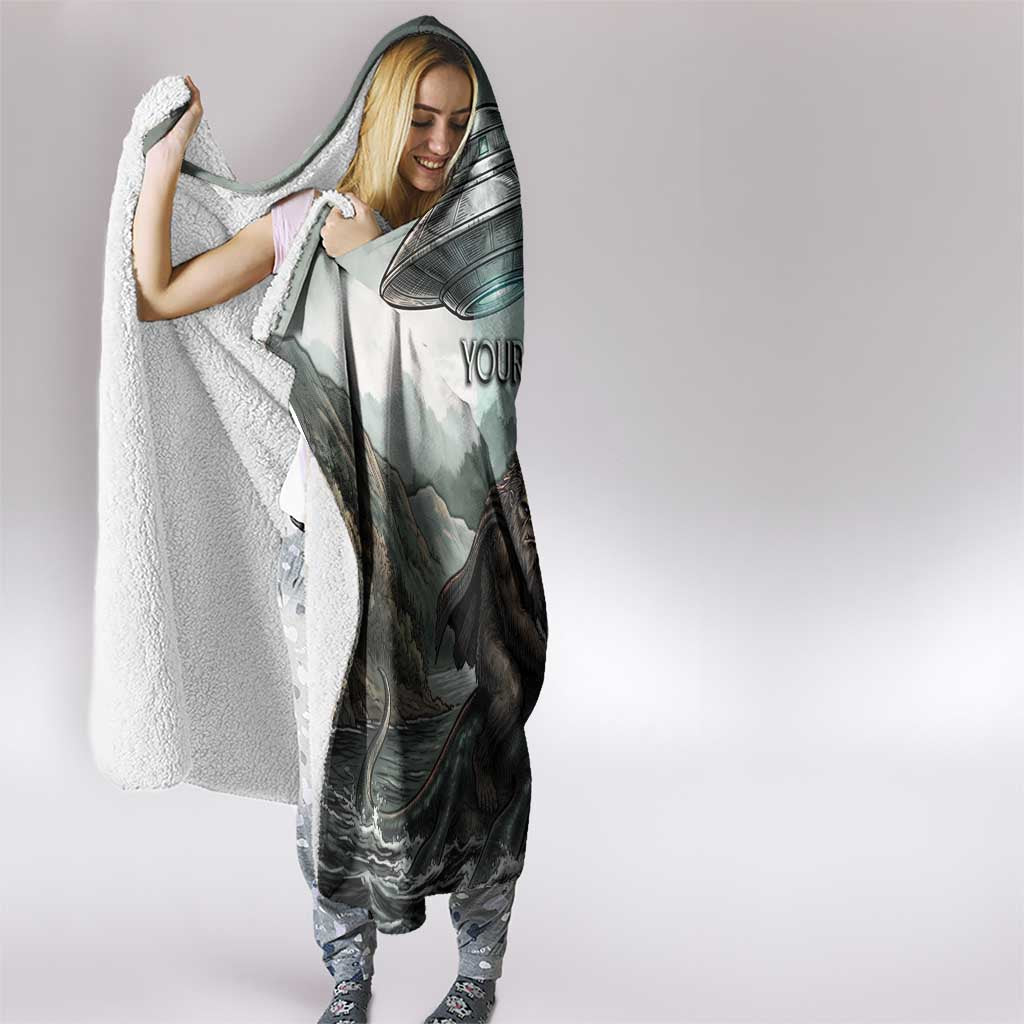 Bigfoot Loch Ness Monster UFO Believe Personalized Hooded Blanket World Cryptids Gothic Style