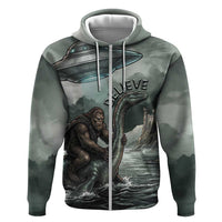 Bigfoot Loch Ness Monster UFO Believe Personalized Hoodie World Cryptids Gothic Style