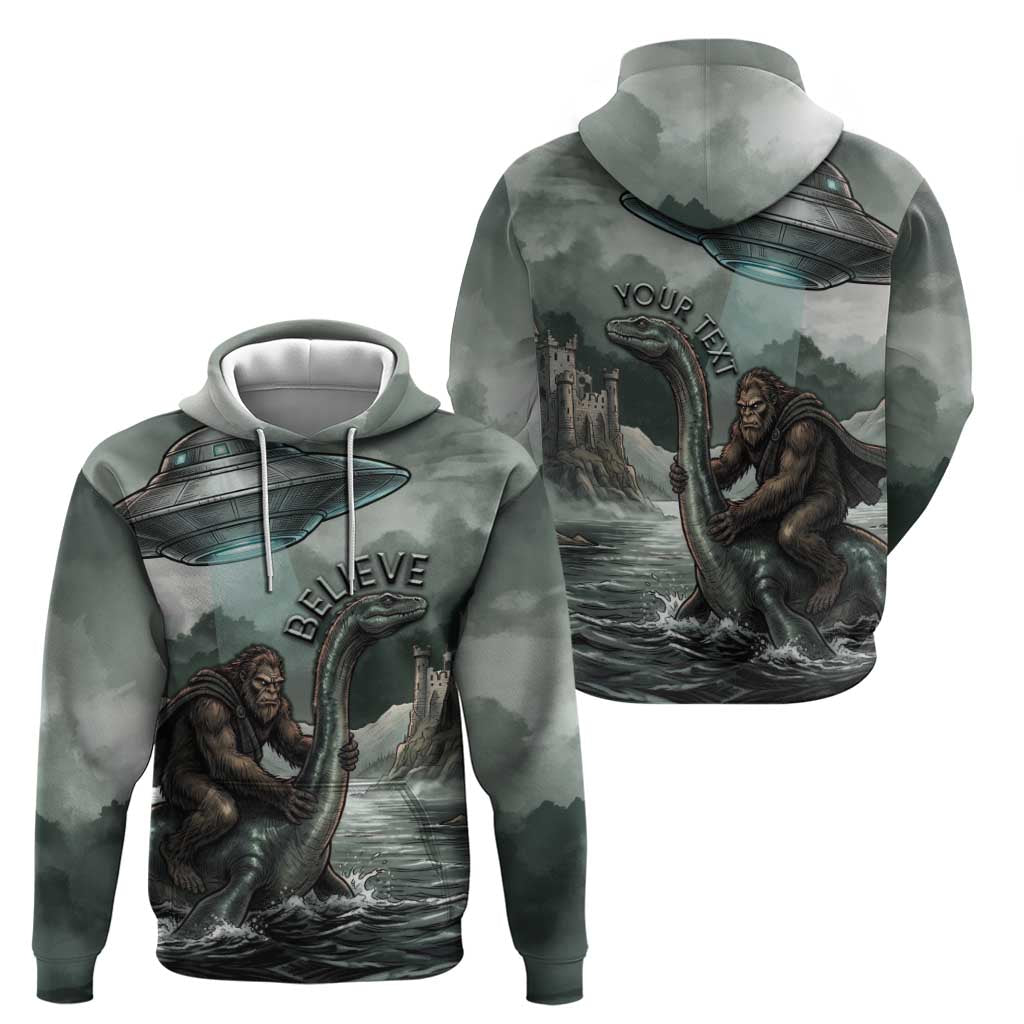 Bigfoot Loch Ness Monster UFO Believe Personalized Hoodie World Cryptids Gothic Style