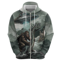 Bigfoot Loch Ness Monster UFO Believe Personalized Hoodie World Cryptids Gothic Style