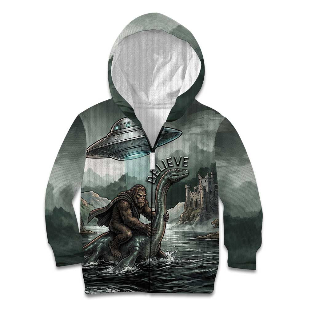 Bigfoot Loch Ness Monster UFO Believe Personalized Kid Hoodie World Cryptids Gothic Style