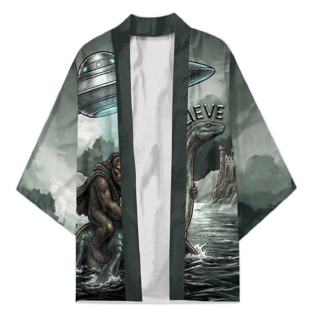 Bigfoot Loch Ness Monster UFO Believe Personalized Kimono World Cryptids Gothic Style