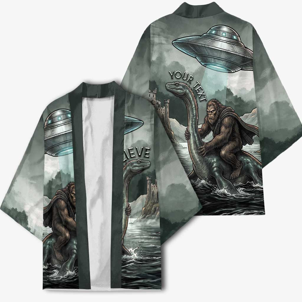 Bigfoot Loch Ness Monster UFO Believe Personalized Kimono World Cryptids Gothic Style