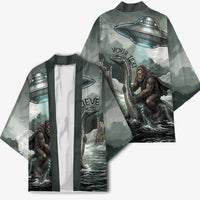 Bigfoot Loch Ness Monster UFO Believe Personalized Kimono World Cryptids Gothic Style