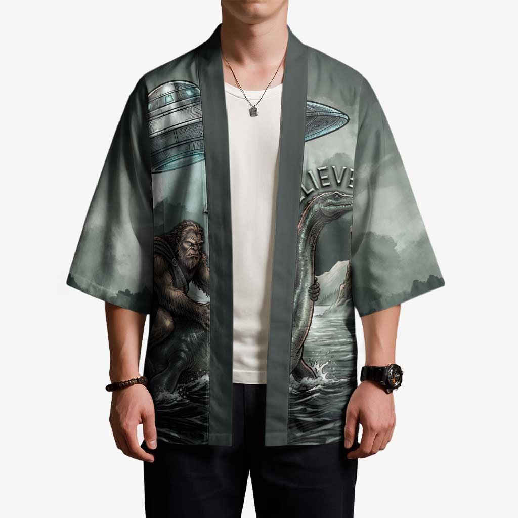 Bigfoot Loch Ness Monster UFO Believe Personalized Kimono World Cryptids Gothic Style