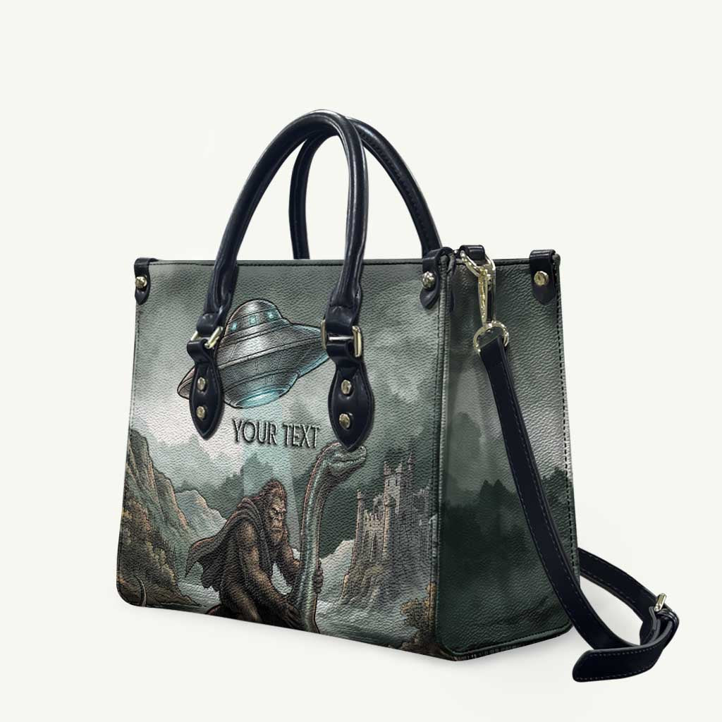 Bigfoot Loch Ness Monster UFO Believe Personalized Leather Bag World Cryptids Gothic Style