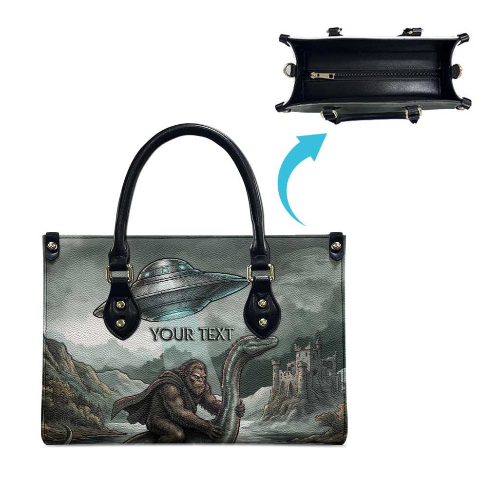 Bigfoot Loch Ness Monster UFO Believe Personalized Leather Bag World Cryptids Gothic Style
