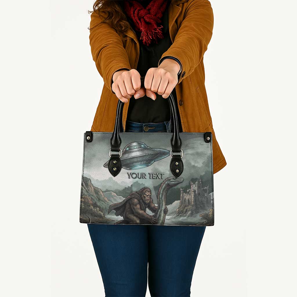 Bigfoot Loch Ness Monster UFO Believe Personalized Leather Bag World Cryptids Gothic Style