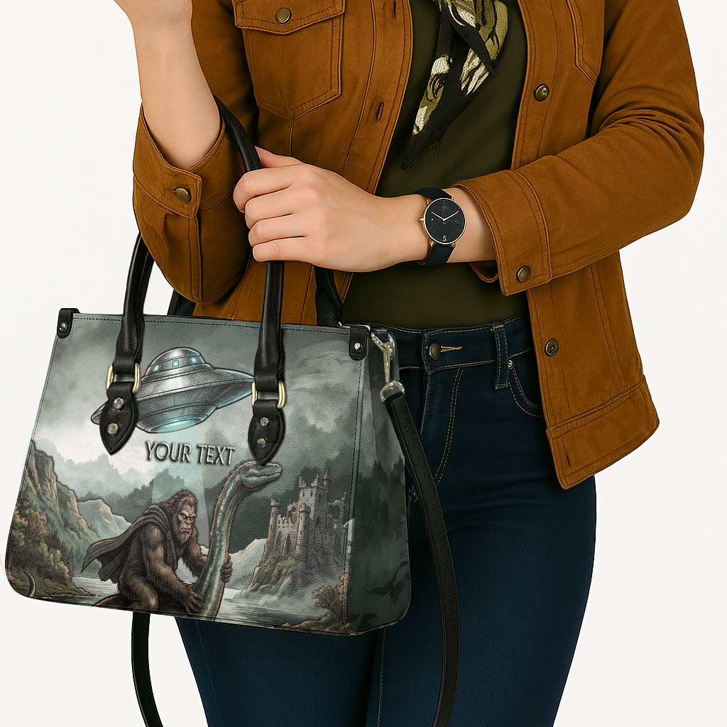 Bigfoot Loch Ness Monster UFO Believe Personalized Leather Bag World Cryptids Gothic Style
