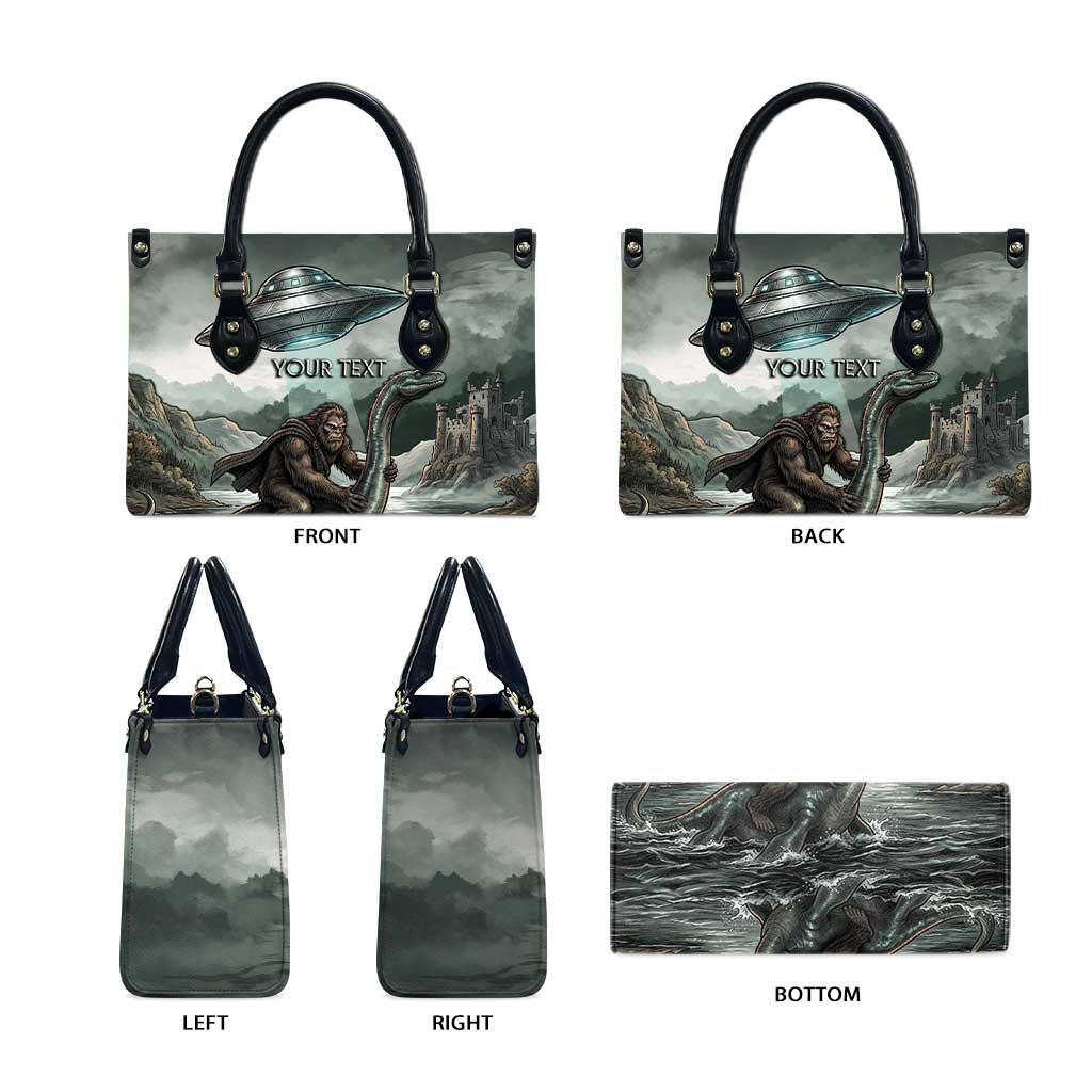 Bigfoot Loch Ness Monster UFO Believe Personalized Leather Bag World Cryptids Gothic Style