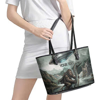 Bigfoot Loch Ness Monster UFO Believe Personalized Leather Tote Bag World Cryptids Gothic Style