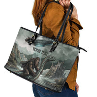 Bigfoot Loch Ness Monster UFO Believe Personalized Leather Tote Bag World Cryptids Gothic Style