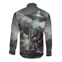 Bigfoot Loch Ness Monster UFO Believe Personalized Long Sleeve Button Shirt World Cryptids Gothic Style