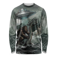 Bigfoot Loch Ness Monster UFO Believe Personalized Long Sleeve Shirt World Cryptids Gothic Style