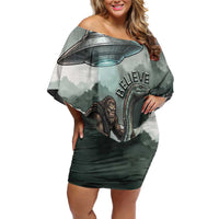 Bigfoot Loch Ness Monster UFO Believe Personalized Off Shoulder Short Dress World Cryptids Gothic Style