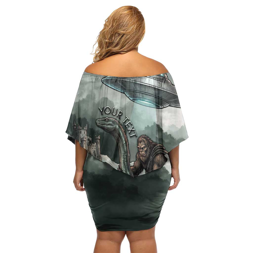 Bigfoot Loch Ness Monster UFO Believe Personalized Off Shoulder Short Dress World Cryptids Gothic Style