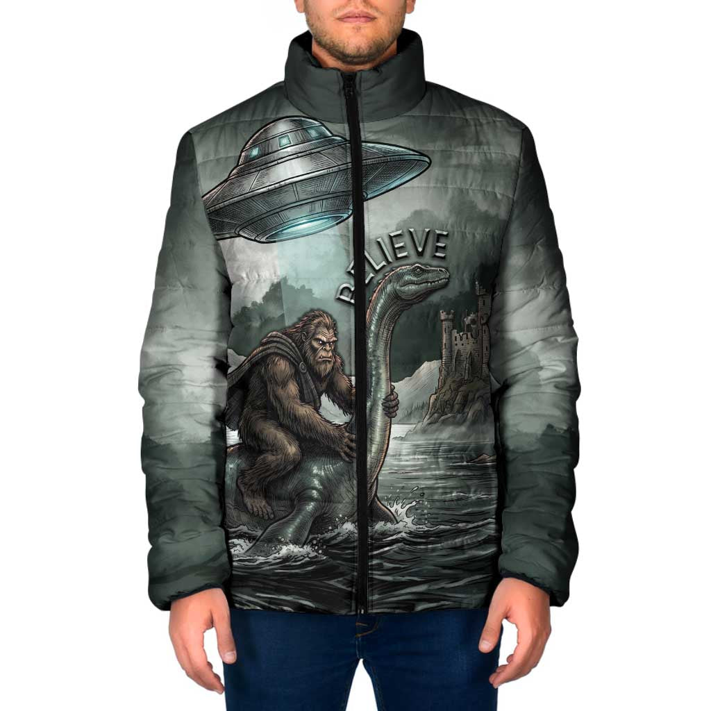 Bigfoot Loch Ness Monster UFO Believe Personalized Padded Jacket World Cryptids Gothic Style